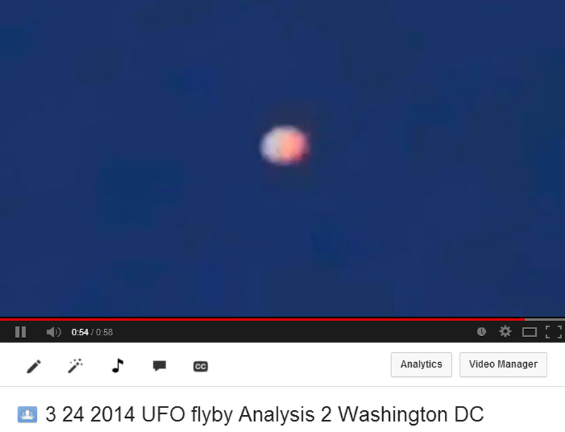 3-24-2014 "Feather" Modulating Red and White UFO flyby